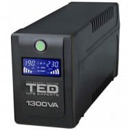 UPS TED Electric 1300VA / 750W, display LCD, 4x Schuko