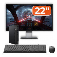 Pachet Mini PC Second Hand Lenovo ThinkCentre M70q G2, Intel Pentium Gold G6405T 3.50GHz, 8GB DDR4, 256GB SSD NVMe + Monitor 22" + cadou tastatura si mouse OptimX Pro KM500