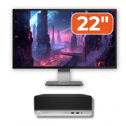 Pachet Calculator Second Hand HP ProDesk 400 G4 SFF, Intel Core i5-6500 3.20GHz, 8GB DDR4, 256GB SSD + Monitor 22"
