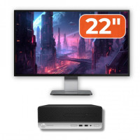 Pachet Calculator Second Hand HP ProDesk 400 G4 SFF, Intel Core i5-6500 3.20GHz, 8GB DDR4, 256GB SSD + Monitor 22"