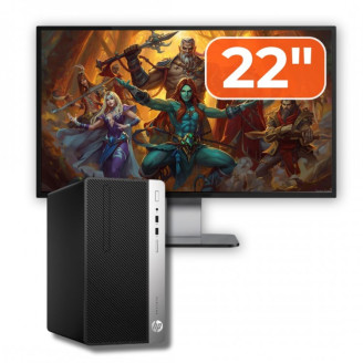 Pachet Calculator Second Hand HP ProDesk 400 G6 MT, Intel Core i5-9500 3.00-4.40GHz, 8GB DDR4, 256GB SSD + Monitor 22"