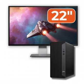 Pachet Calculator Second Hand HP ProDesk 400 G7 MT, Intel Core i5-10500 3.10-4.50GHz, 8GB DDR4, 256GB SSD + Monitor 22"