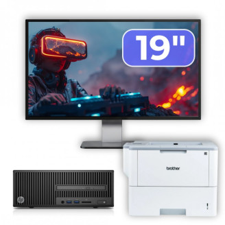 Pachet Calculator Second Hand HP 280 G2 SFF, Intel Core i3-6100 3.70GHz, 8GB DDR4, 500GB HDD, DVD-ROM + Monitor 19" & Imprimanta Brother HL-L6300DW