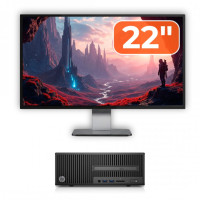 Pachet Calculator Second Hand HP 280 G2 SFF, Intel Pentium G4400 3.30GHz, 8GB DDR4, 500GB HDD, DVD-ROM + Monitor 22"