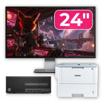 Pachet Calculator Second Hand HP 280 G2 SFF, Intel Pentium G4400 3.30GHz, 8GB DDR4, 500GB HDD, DVD-ROM + Monitor 24" & Imprimanta Brother HL-L6300DW