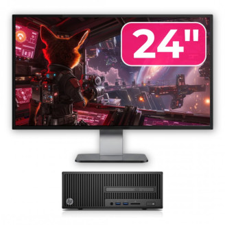 Pachet Calculator Second Hand HP 280 G2 SFF, Intel Core i3-6100 3.70GHz, 8GB DDR4, 500GB HDD, DVD-ROM + Monitor 24"