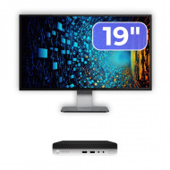 Pachet Calculator Second Hand HP ProDesk 400 G4 Mini PC, Intel Core i5-8500T 2.10 - 3.50GHz, 8GB DDR4, 256GB SSD + Monitor 19"