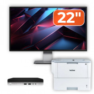 Pachet Calculator Second Hand HP ProDesk 400 G4 Mini PC, Intel Core i5-8500T 2.10 - 3.50GHz, 8GB DDR4, 256GB SSD + Monitor 22" & Imprimanta Brother HL-L6300DW