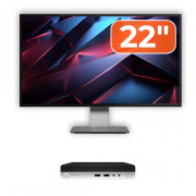Pachet Calculator Second Hand HP ProDesk 400 G4 Mini PC, Intel Core i3-8100T 3.40GHz, 8GB DDR4, 256GB SSD + Monitor 22"