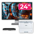 Pachet Calculator Second Hand HP ProDesk 400 G4 Mini PC, Intel Core i5-8500T 2.10 - 3.50GHz, 8GB DDR4, 256GB SSD + Monitor 24" & Imprimanta Brother HL-L6300DW