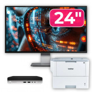 Pachet Calculator Second Hand HP ProDesk 400 G4 Mini PC, Intel Core i5-8500T 2.10 - 3.50GHz, 8GB DDR4, 256GB SSD + Monitor 24" & Imprimanta Brother HL-L6300DW