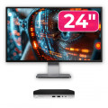 Pachet Calculator Second Hand HP ProDesk 400 G4 Mini PC, Intel Core i5-8500T 2.10 - 3.50GHz, 8GB DDR4, 256GB SSD + Monitor 24"