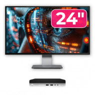 Pachet Calculator Second Hand HP ProDesk 400 G4 Mini PC, Intel Core i5-8500T 2.10 - 3.50GHz, 8GB DDR4, 256GB SSD + Monitor 24"