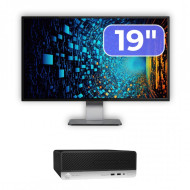 Pachet Calculator Second Hand HP ProDesk 400 G4 SFF, Intel Core i5-7500 3.40GHz, 8GB DDR4, 256GB SSD + Monitor 19"