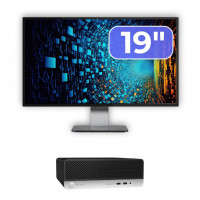 Pachet Calculator Second Hand HP ProDesk 400 G4 SFF, Intel Core i5-7500 3.40GHz, 8GB DDR4, 256GB SSD + Monitor 19"