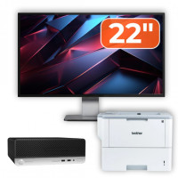 Pachet Calculator Second Hand HP ProDesk 400 G4 SFF, Intel Core i5-7500 3.40GHz, 8GB DDR4, 256GB SSD + Monitor 22" & Imprimanta Brother HL-L6300DW