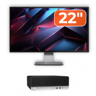 Pachet Calculator Second Hand HP ProDesk 400 G4 SFF, Intel Core i5-7500 3.40GHz, 8GB DDR4, 256GB SSD + Monitor 22"