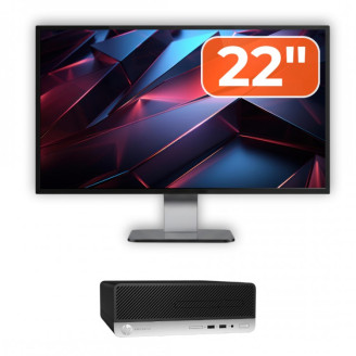 Pachet Calculator Second Hand HP ProDesk 400 G4 SFF, Intel Core i5-7500 3.40GHz, 8GB DDR4, 256GB SSD + Monitor 22"