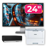 Pachet Calculator Second Hand HP ProDesk 400 G4 SFF, Intel Core i5-7500 3.40GHz, 8GB DDR4, 256GB SSD + Monitor 24" & Imprimanta Brother HL-L6300DW