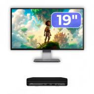 Pachet Calculator Second Hand HP ProDesk 400 G6 Mini, Intel Core i5-10500T 2.30 - 3.80GHz, 8GB DDR4, 256GB SSD + Monitor 19"