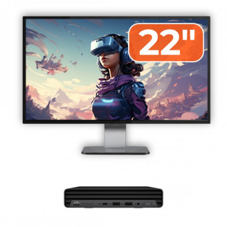 Pachet Calculator Second Hand HP ProDesk 400 G6 Mini, Intel Core i5-10500T 2.30 - 3.80GHz, 8GB DDR4, 256GB SSD + Monitor 22"