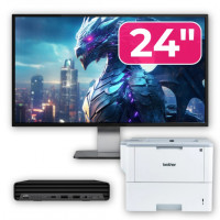Pachet Calculator Second Hand HP ProDesk 400 G6 Mini, Intel Core i5-10500T 2.30 - 3.80GHz, 8GB DDR4, 256GB SSD + Monitor 24" & Imprimanta Brother HL-L6300DW