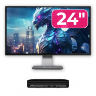 Pachet Calculator Refurbished HP ProDesk 400 G6 Mini, Intel Core i5-10500T 2.30 - 3.80GHz, 8GB DDR4, 256GB SSD + Monitor 24 Inch + Windows 10 Home