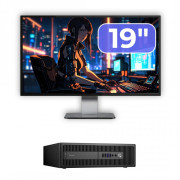 Pachet PC Second Hand HP ProDesk 600 G2 SFF, Intel Core i3-6100 3.70GHz, 8GB DDR4, 120GB SSD + 500GB HDD + Monitor 19"