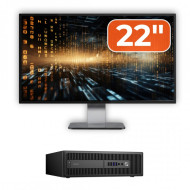 Pachet PC Second Hand HP ProDesk 600 G2 SFF, Intel Core i7-6700 3.40GHz, 8GB DDR4, 128GB SSD + 500GB HDD + Monitor 22"