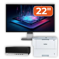 Pachet Calculator Second Hand HP ProDesk 600 G3 SFF, Intel Core i3-7100 3.90GHz, 8GB DDR4, 240GB SSD + Monitor 22" & Imprimanta Brother HL-L6300DW