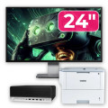 Pachet Calculator Second Hand HP ProDesk 600 G3 SFF, Intel Core i3-7100 3.90GHz, 8GB DDR4, 240GB SSD + Monitor 24" & Imprimanta Brother HL-L6300DW