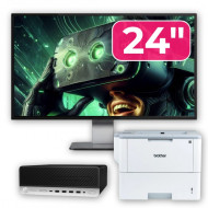Pachet Calculator Second Hand HP ProDesk 600 G3 SFF, Intel Core i3-6100 3.70GHz, 8GB DDR4, 256GB SSD, DVD-ROM + Monitor 24" & Imprimanta Brother HL-L6300DW