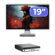Pachet Calculator Second Hand HP EliteDesk 800 G3 Mini PC, Intel Core i5-6500T 2.50GHz, 16GB DDR4, 256GB SSD + Monitor 19"