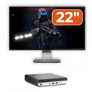 Pachet Calculator Second Hand HP EliteDesk 800 G3 Mini PC, Intel Core i5-6500T 2.50GHz, 8GB DDR4, 256GB SSD + Monitor 22"