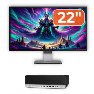 Pachet Calculator Second Hand HP ProDesk 800 G3 SFF, Intel Core i5-7500 3.40-3.80GHz, 8GB DDR4, 256GB SSD + Monitor 22"