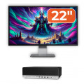 Pachet Calculator Second Hand HP ProDesk 800 G3 SFF, Intel Core i5-7500 3.40 - 3.80GHz, 16GB DDR4, 500GB SSD + 1TB HDD, DVD-ROM + Monitor 22"