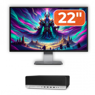 Pachet Calculator Second Hand HP ProDesk 800 G3 SFF, Intel Core i5-7500 3.40 - 3.80GHz, 16GB DDR4, 500GB SSD + 1TB HDD, DVD-ROM + Monitor 22"