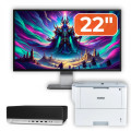 Pachet Calculator Second Hand HP ProDesk 800 G3 SFF, Intel Core i5-7500 3.40 - 3.80GHz, 16GB DDR4, 500GB SSD + 1TB HDD, DVD-ROM + Monitor 22" & Imprimanta Brother HL-L6300DW