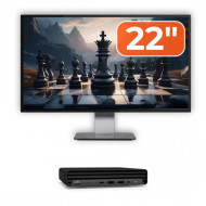 Pachet Calculator Second Hand HP EliteDesk 800 G6 Mini PC, Intel Core i5-10500T 2.30 - 3.80GHz, 8GB DDR4, 256GB SSD + Monitor 22"