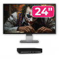 Pachet Calculator Second Hand HP EliteDesk 800 G6 Mini PC, Intel Core i5-10500T 2.30 - 3.80GHz, 8GB DDR4, 256GB SSD + Monitor 24"