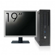 Pachet Calculator HP 400 G1 SFF, Intel Core i5-4570 3.20GHz, 8GB DDR3, 120GB SSD, DVD-RW + Monitor 19 Inch