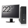Pachet Calculator HP 400 G1 SFF, Intel Core i5-4570 3.20GHz, 8GB DDR3, 120GB SSD, DVD-RW + Monitor 22 Inch