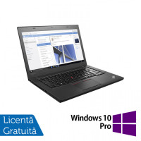 Laptop Refurbished LENOVO ThinkPad T460, Intel Core i3-6100U 2.30GHz, 8GB DDR3, 256GB SSD, 14 Inch, Webcam + Windows 10 Pro