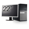 Pachet Calculator Second Hand Dell OptiPlex 7010 Tower, Intel Core i5-3470 3.20GHz, 8GB DDR3, 256GB SSD, DVD-RW + Monitor 22 Inch