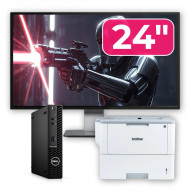 Pachet Calculator Second Hand DELL OptiPlex 3090 Mini PC, Intel Core i3-10105T 3.00 - 3.90GHz, 8GB DDR4, 256GB SSD + Monitor 24" + Imprimanta Brother HL-L6300DW