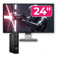 Pachet Calculator Second Hand DELL OptiPlex 3090 Mini PC, Intel Core i3-10105T 3.00 - 3.90GHz, 8GB DDR4, 256GB SSD + Monitor 24"