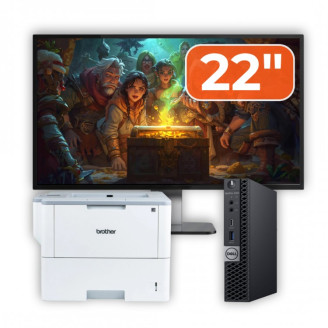 Pachet Calculator Second Hand DELL OptiPlex 5060 Mini PC, Intel Core i5-8500T 2.10-3.50GHz, 16GB DDR4, 512GB SSD + Monitor 22" + Imprimanta Brother HL-L6300DW