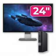 Pachet Calculator Second Hand DELL OptiPlex 5060 Mini PC, Intel Core i5-8500T 2.10-3.50GHz, 16GB DDR4, 512GB SSD + Monitor 24"