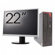 Pachet Calculator Fujitsu E420 Desktop, Intel Core i5-4460 3.20GHz, 8GB DDR3, 120GB SSD, DVD-RW + Monitor 22 Inch