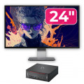 Pachet Calculator Second Hand Fujitsu Esprimo Q958 Mini PC, Intel Core i5-9500 3.00 - 4.40GHz, 8GB DDR4, 256GB SSD + Monitor 24"